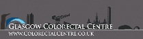 Glasgow Colorectal Centre logo showing silhouette of Glasgow skyline, reflected in river Clyde