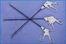 Long thin laparoscopic instruments used in laparoscopic surgery