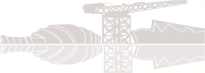 Glasgow Colorectal Centre logo showing a silhouette of the Glasgow skyline, showing  the SECC, Finnieston crane & reflections into the river Clyde